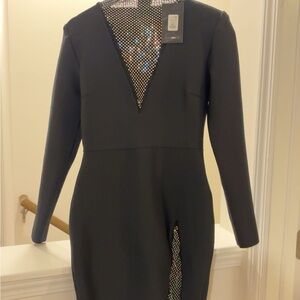 Fashion Nova Black Long Sleeve Dress with Sequin Accents